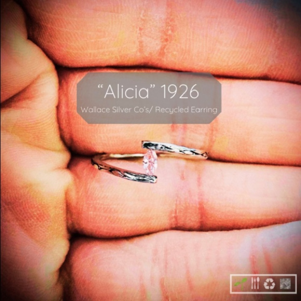 Recycled Nearly Antique Silver Spoon Ring “Alicia” 1926